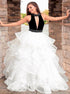 White High Neck Tulle Prom Dress LBQ1450